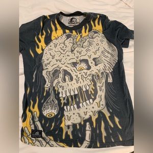 Lurking Class T shirt with skull melting, Large